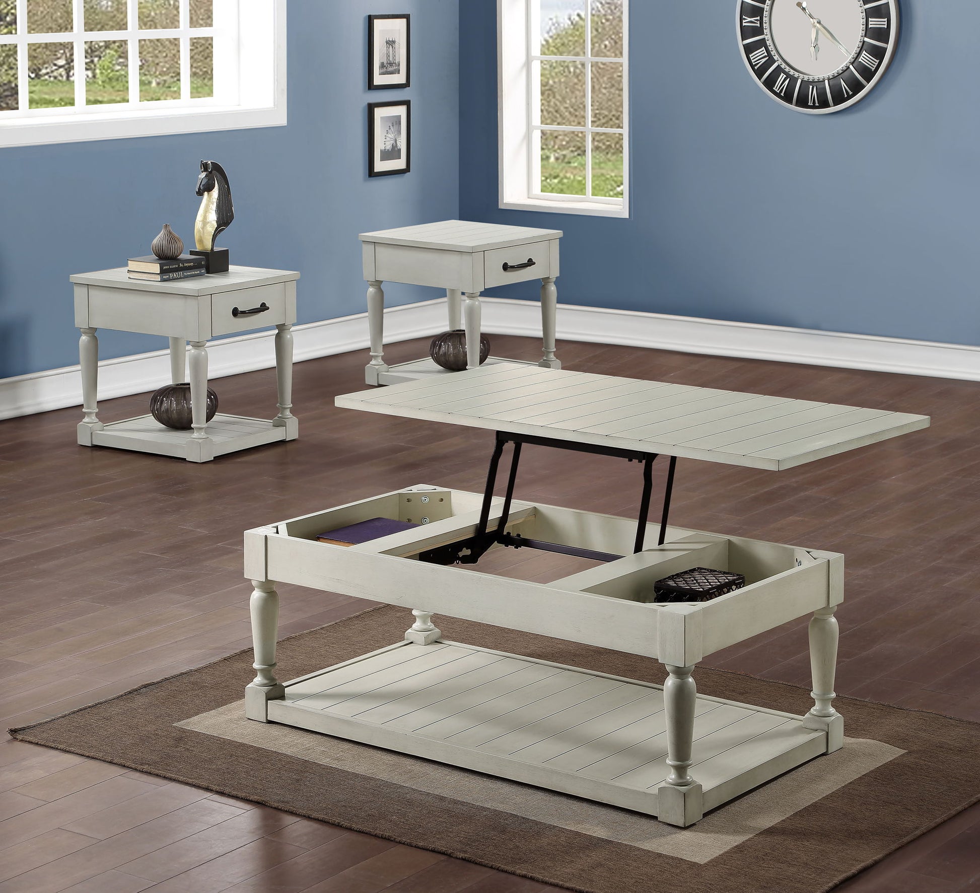 Hemingway - 3 Piece Table Set - White - Hornell Furniture Outlet