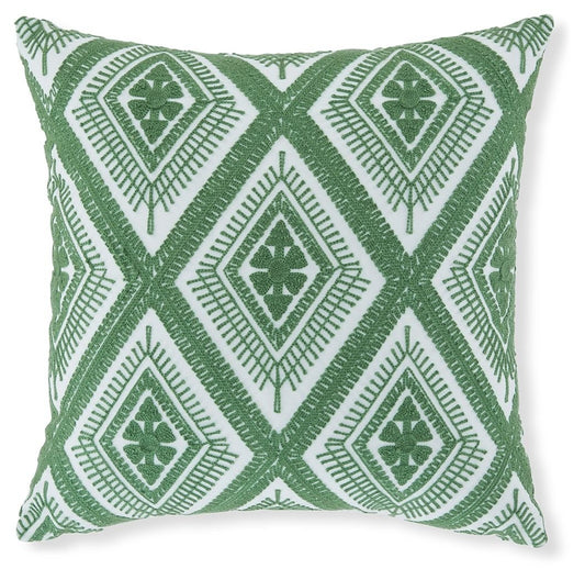 Bellvale - Green / White - Pillow (Set of 4) - Hornell Furniture Outlet