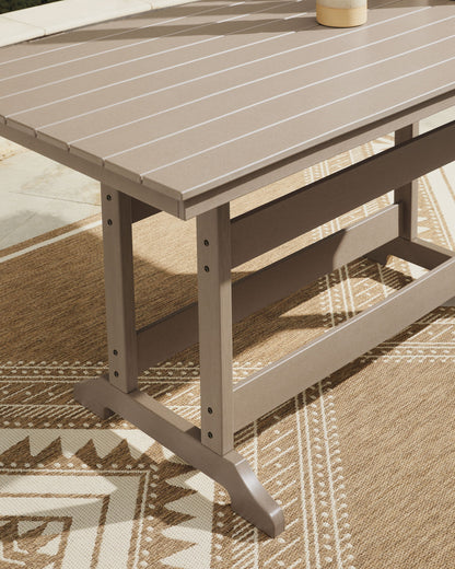 Seacliff Beach - Rectangular Counter Height Dining Table With Umbrella Option - Medium Brown - Hornell Furniture Outlet