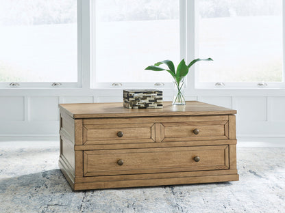 Sharlance - Light Brown - Lift Top Cocktail Table - Hornell Furniture Outlet