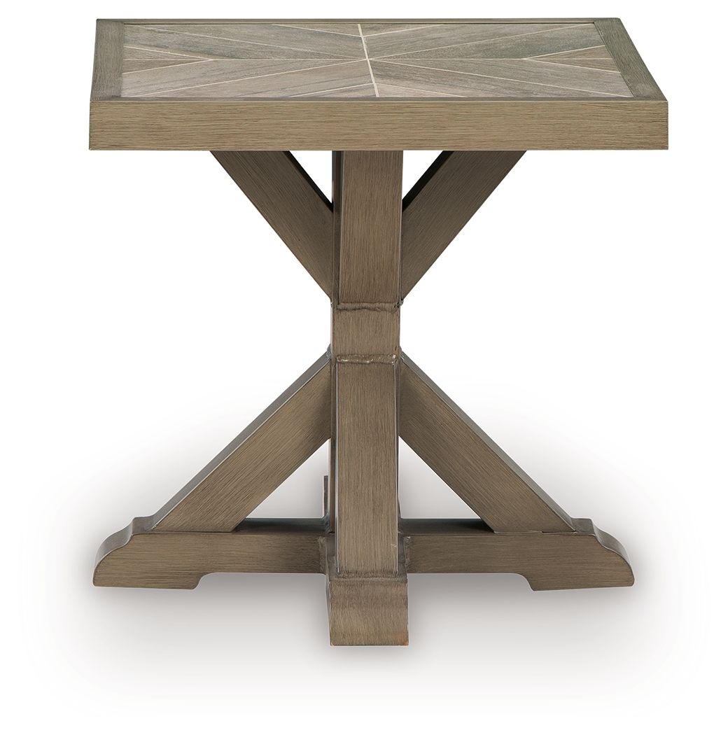 Laguna Heights - Square End Table - Beige - Hornell Furniture Outlet