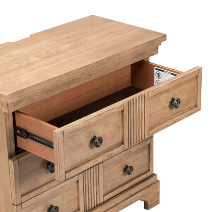 Haven Hills - Bedside Chest With Charging Station - Camel Beige - Hornell Furniture Outlet