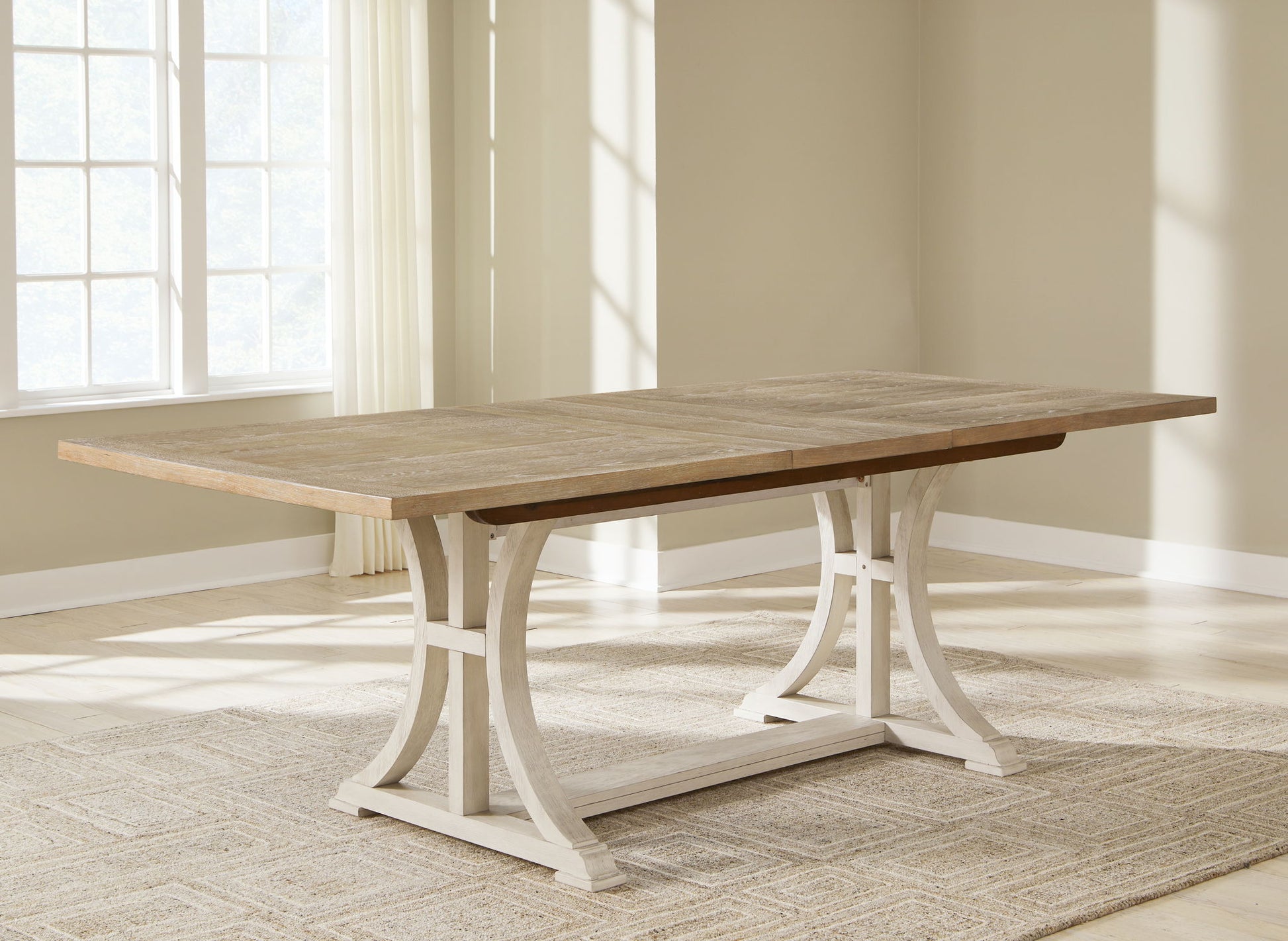 Shaybrock - Antique White / Brown - Rectangular Dining Room Extension Table - Hornell Furniture Outlet
