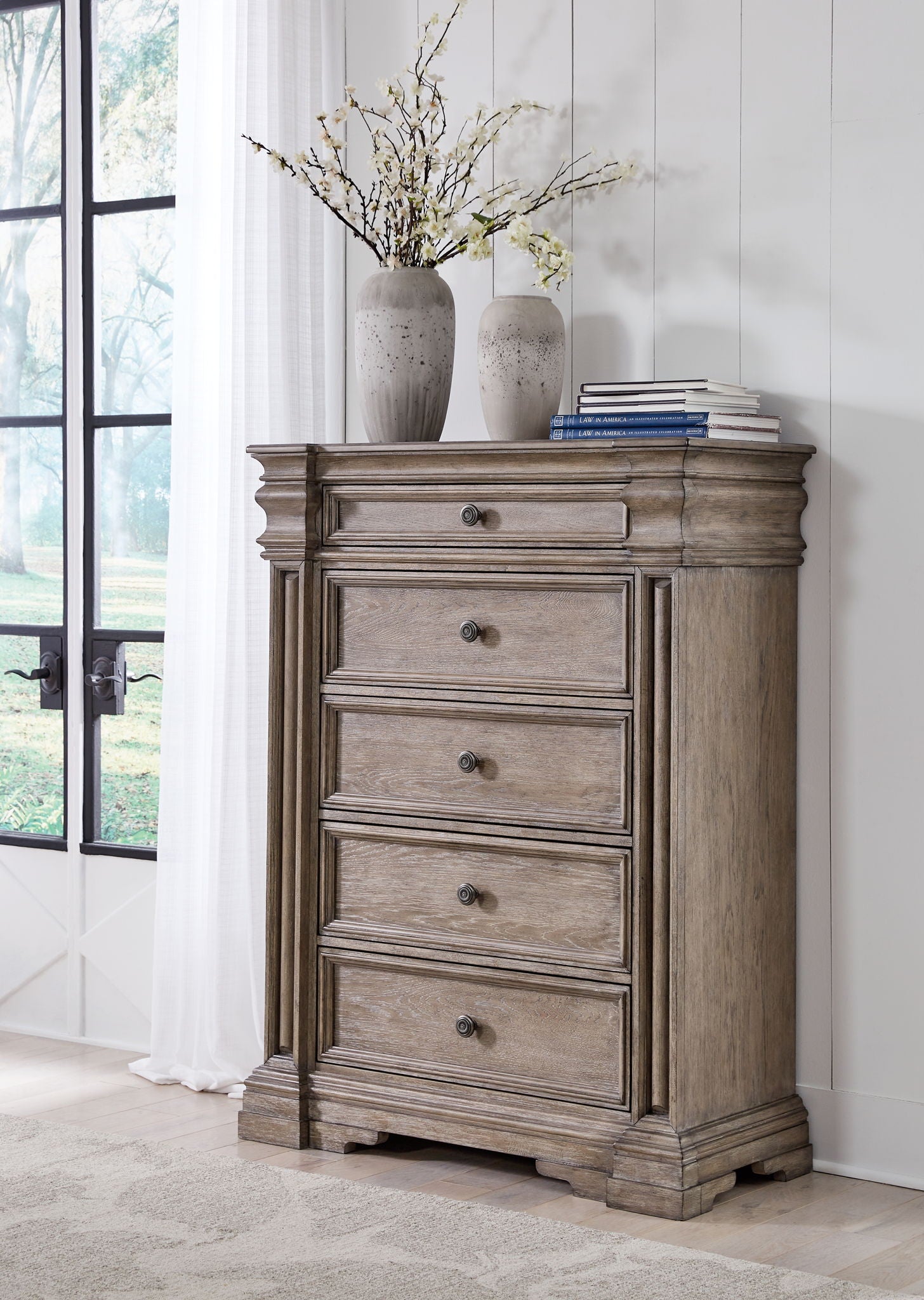 Blairhurst - Light Grayish Brown - Five Drawer Chest - Hornell Furniture Outlet
