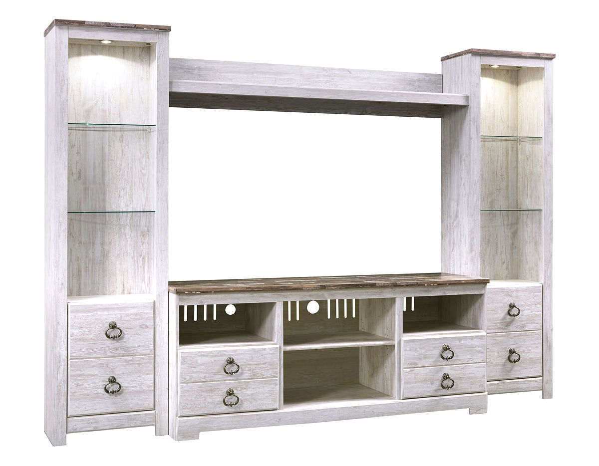 Willowton - Entertainment Center With Fireplace Option - Hornell Furniture Outlet