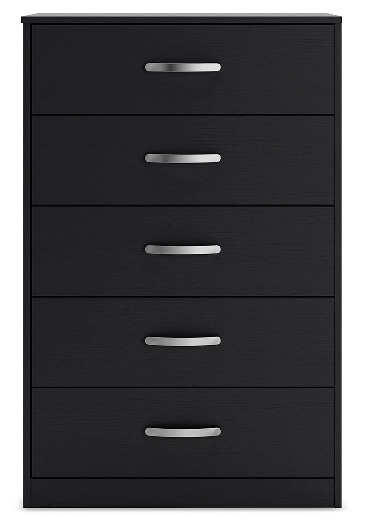 Finch - Five Drawer Chest - 46" Height - Black - Hornell Furniture Outlet