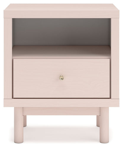 Wistenpine - Blush - One Drawer Night Stand - Hornell Furniture Outlet