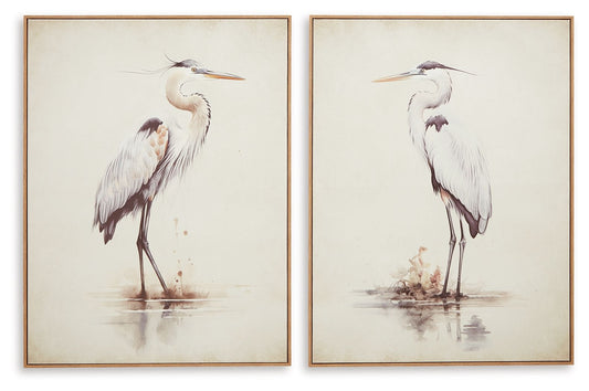 Aubinell - Beige - Wall Art Set (Set of 2) - Hornell Furniture Outlet