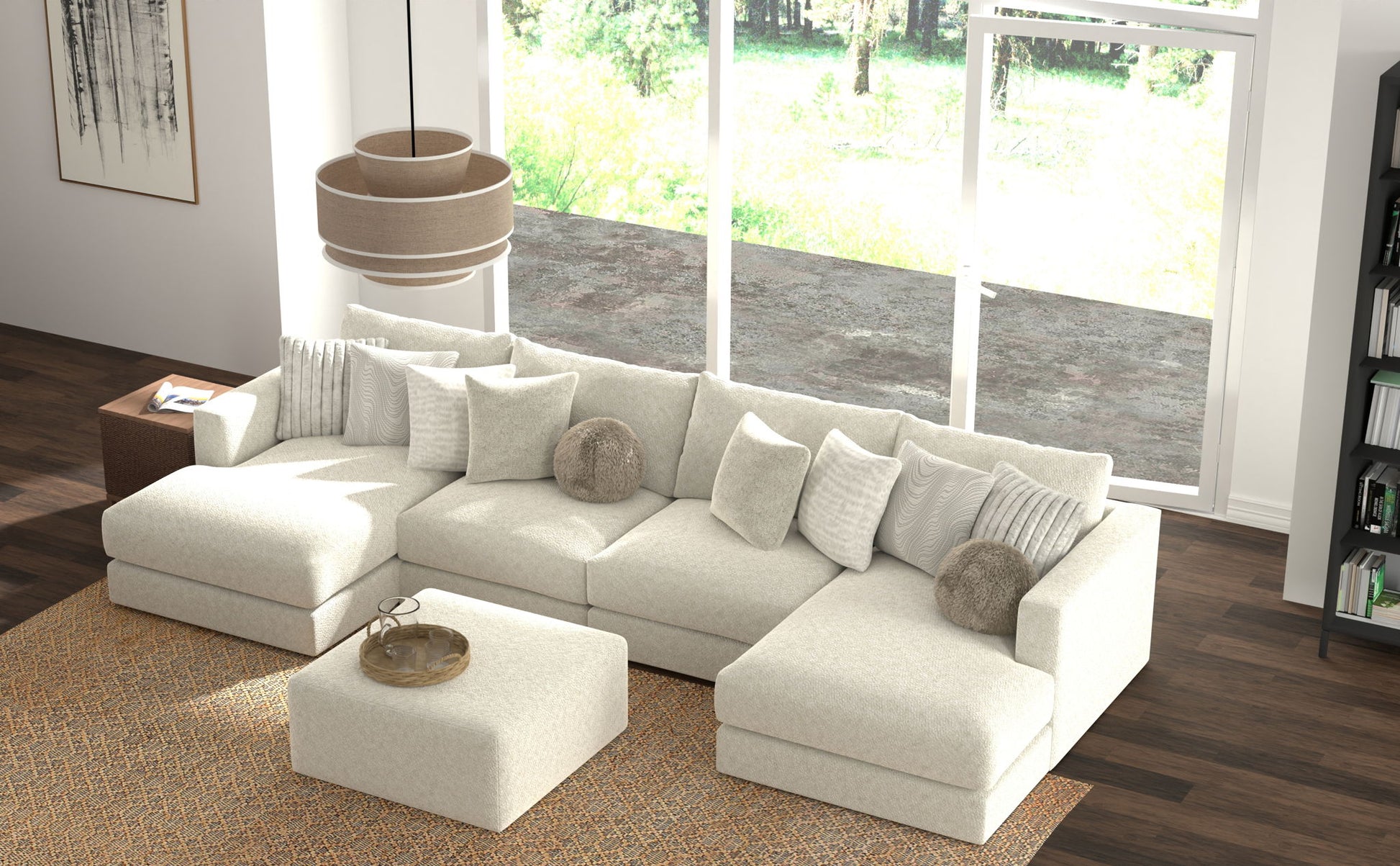 Ritzy - Modular Sofa And Included Cocktail Ottoman - Hornell Furniture Outlet
