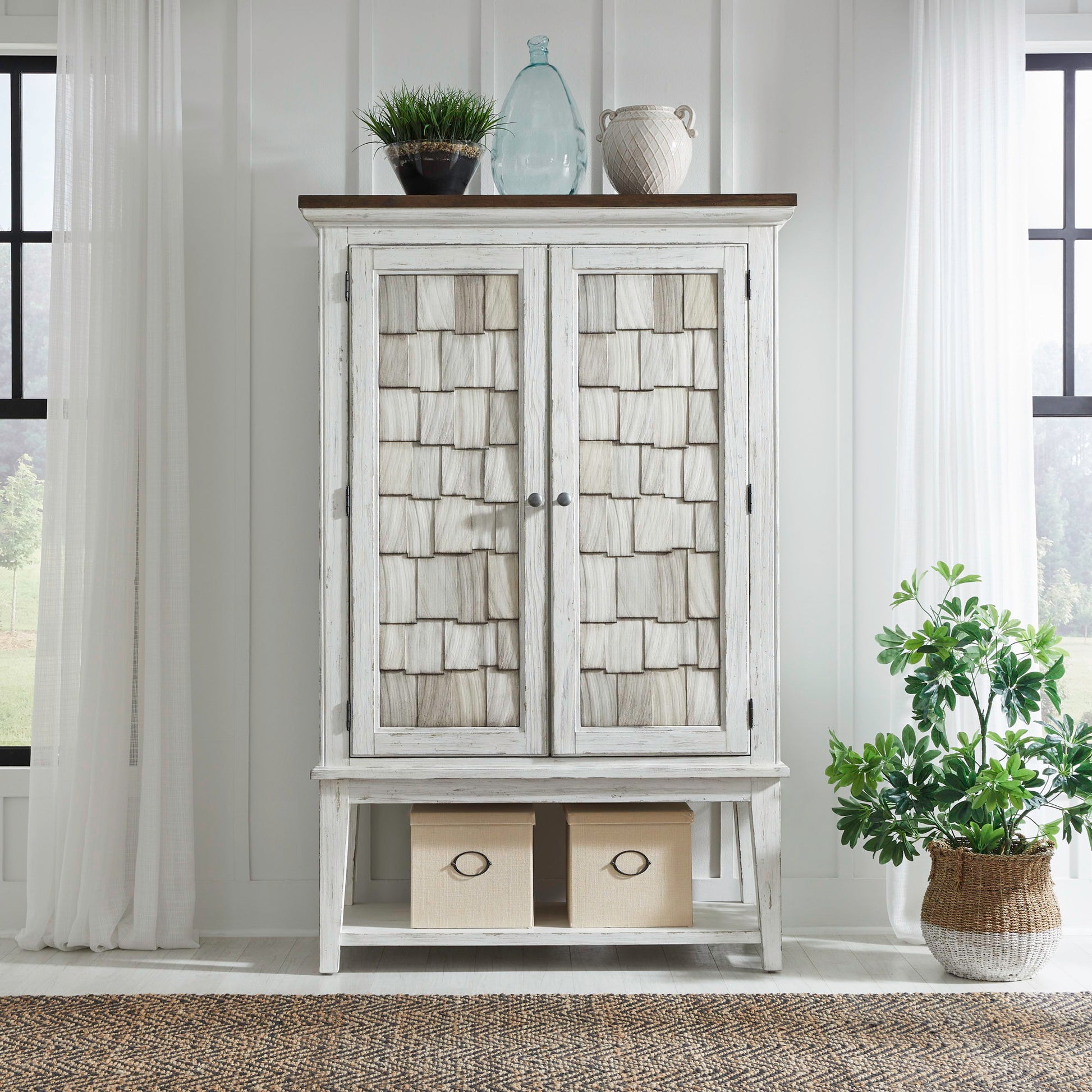 River Place - Bar Cabinet - White - Hornell Furniture Outlet