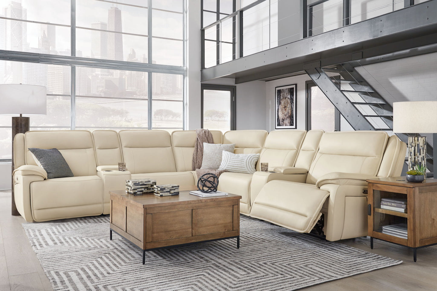 Double Deal - Reclining Sectional - Hornell Furniture Outlet