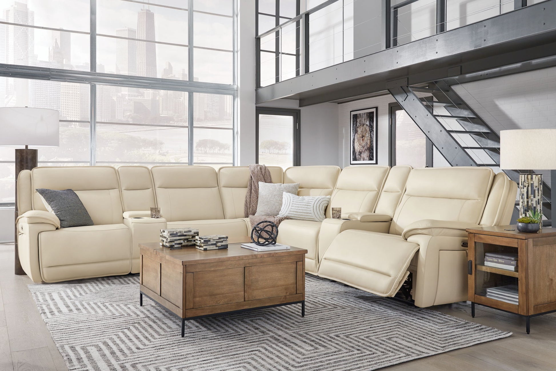 Double Deal - Reclining Sectional - Hornell Furniture Outlet
