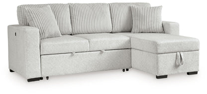Wohlen - 2 - Piece Sectional With Pop Up Sleeper And LAF Corner Chaise - Alloy - Hornell Furniture Outlet