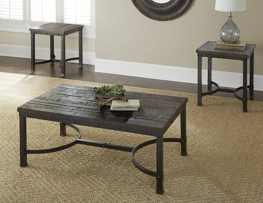 Ambrose - 3 Piece Table Set - Brown - Hornell Furniture Outlet