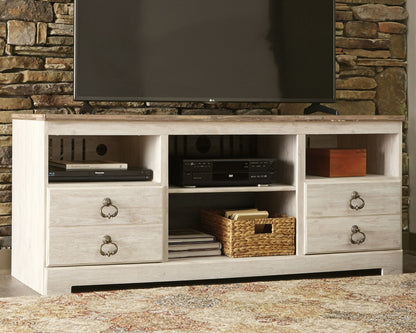 Willowton - Entertainment Center With Fireplace Option - Hornell Furniture Outlet