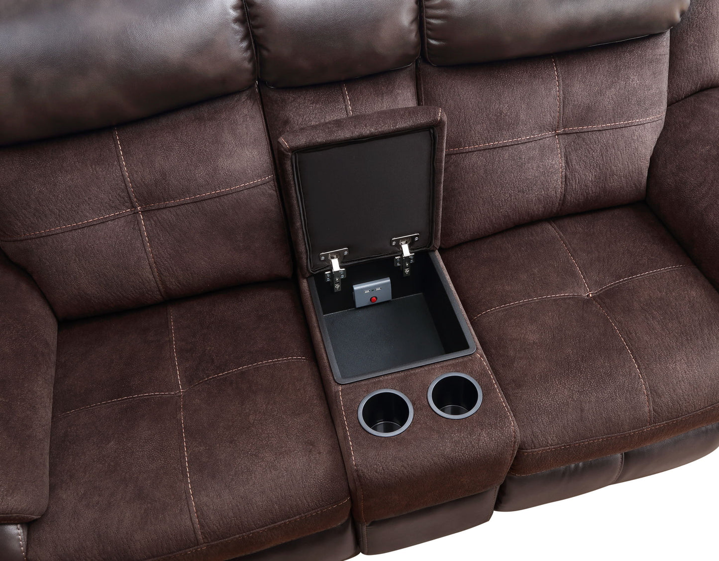 Pueblo - Manual Recliner Console - Dark Brown - Hornell Furniture Outlet