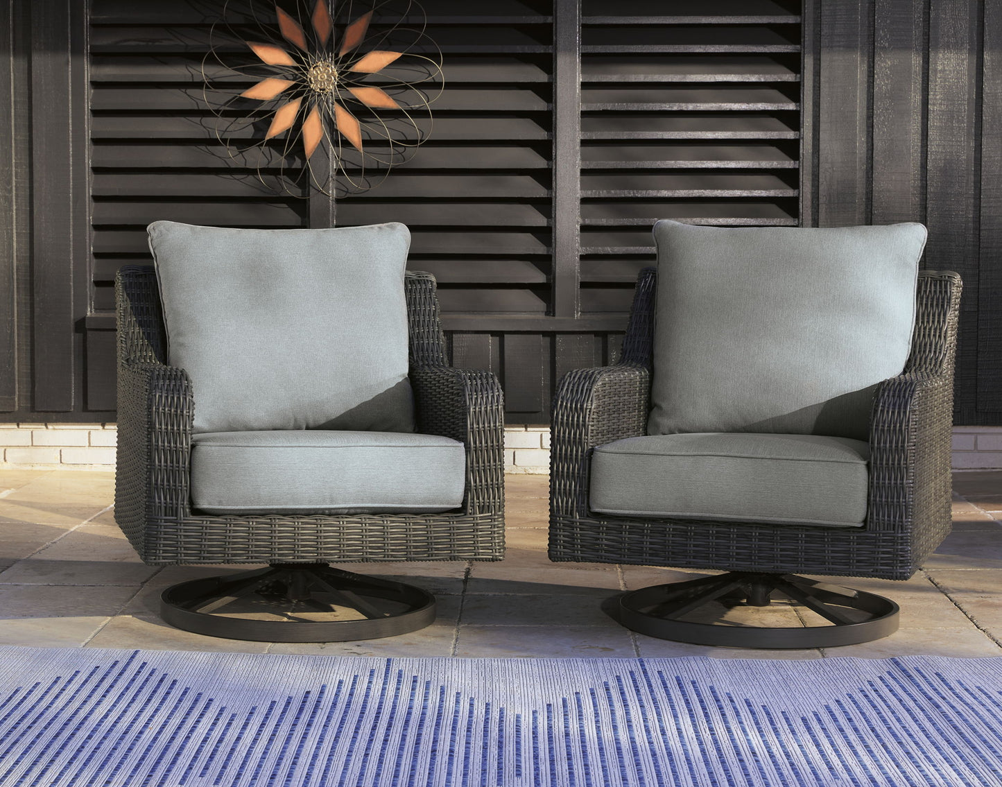 Elite Park - Gray - Swivel Lounge w/ Cushion - Hornell Furniture Outlet
