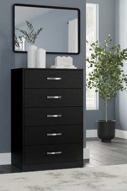 Finch - Black - Five Drawer Chest - 46" Height - Hornell Furniture Outlet