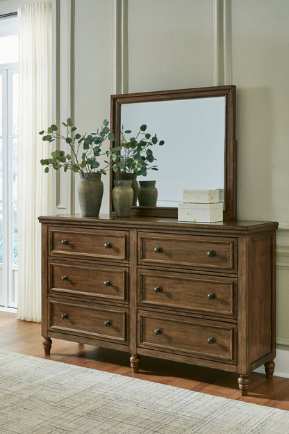 Sturlayne - Brown - Dresser And Mirror - Hornell Furniture Outlet