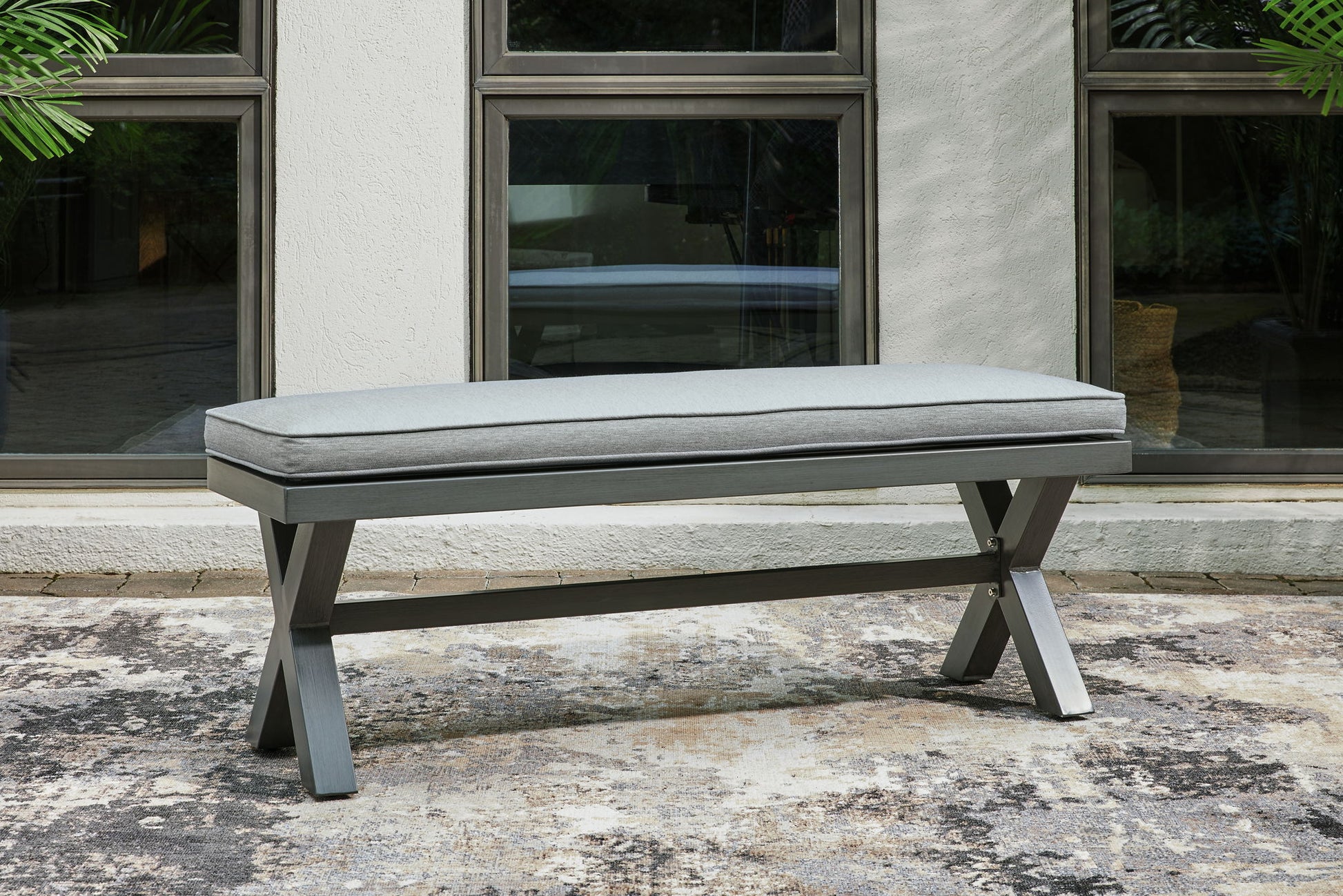 Elite Park - Gray - Bench With Cushion - Hornell Furniture Outlet