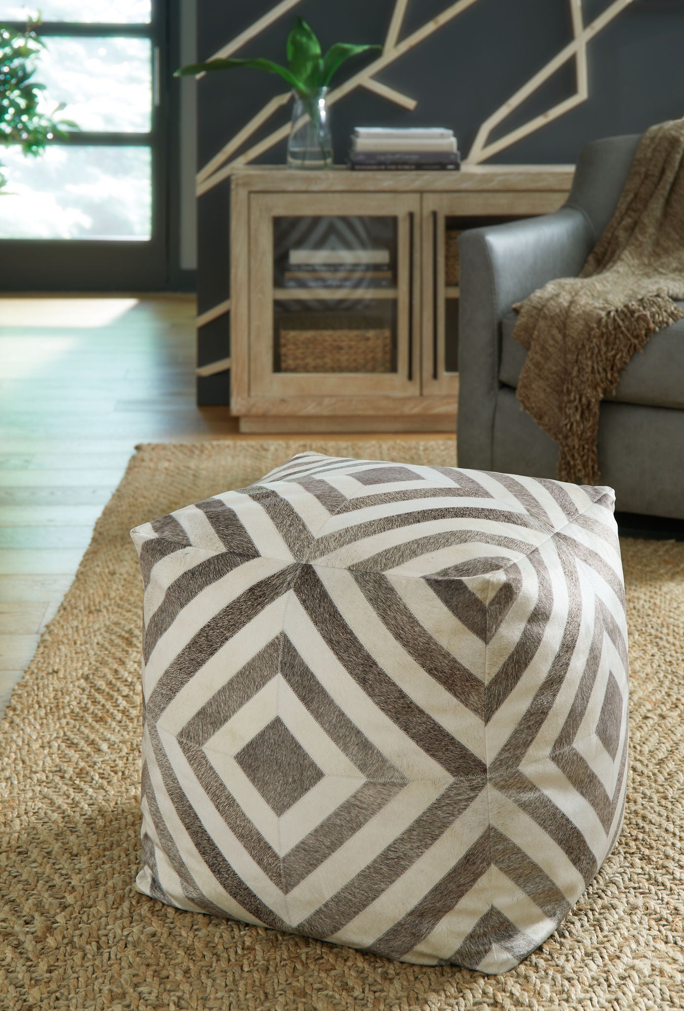 Hartselle - Brown - Pouf - Hornell Furniture Outlet