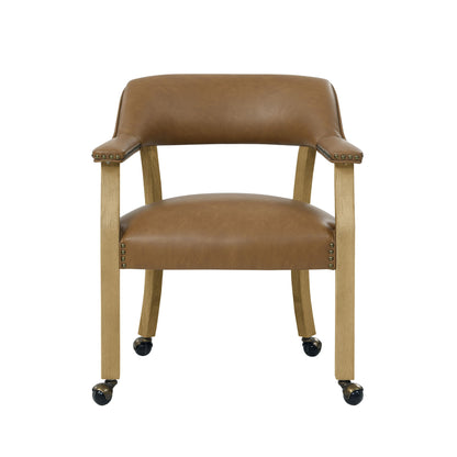 Rylie - Castered Captain's Chair - Camel - Hornell Furniture Outlet