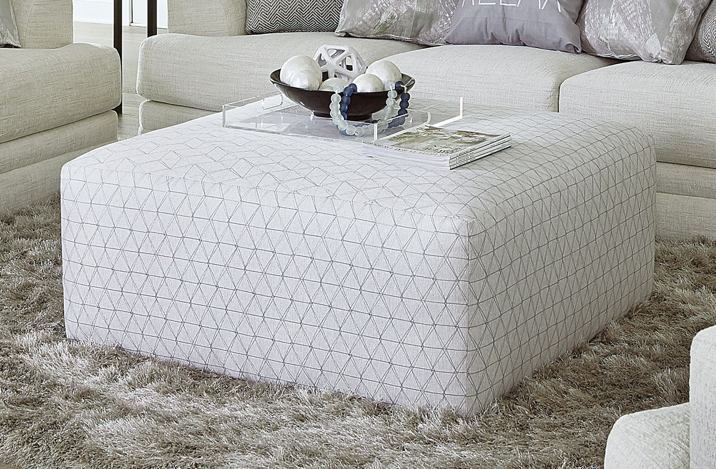 Zeller - Cocktail Ottoman - Spa - Hornell Furniture Outlet