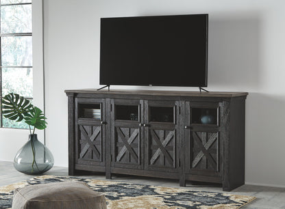 Tyler Creek - Black / Gray - Extra Large TV Stand - Hornell Furniture Outlet