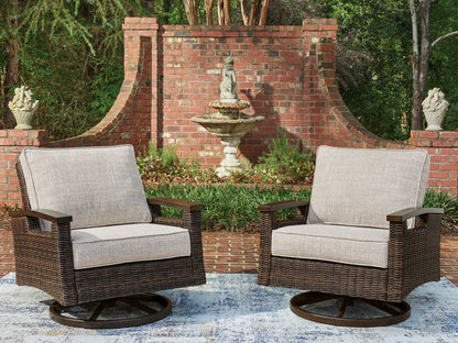 Monterey Point - Swivel Lounge Chair (Set of 2) - Dark Brown - Hornell Furniture Outlet
