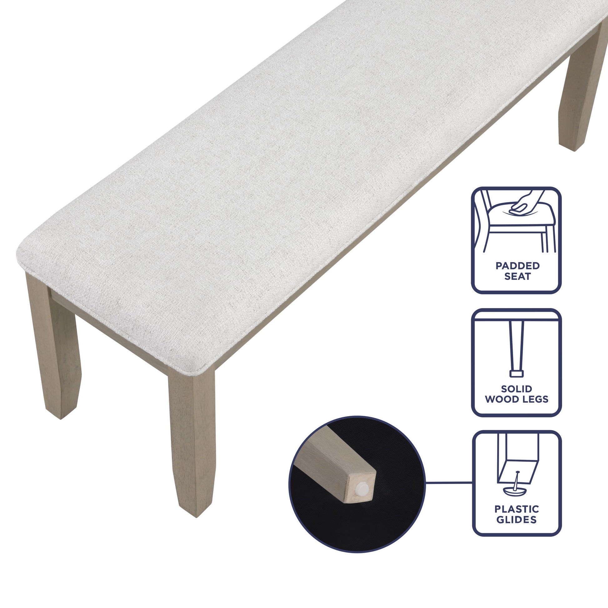 Lily - Bench - Gray - Hornell Furniture Outlet
