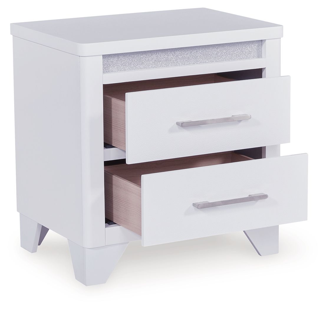 Jarlee - White - Two Drawer Night Stand - Hornell Furniture Outlet