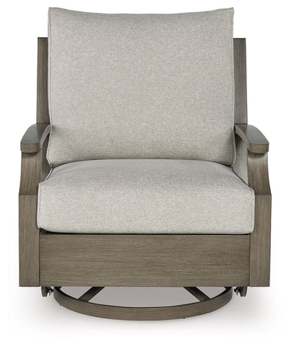 Rainier Ranch - Brown / Beige - Swivel Glider Chair With Cushion - Hornell Furniture Outlet