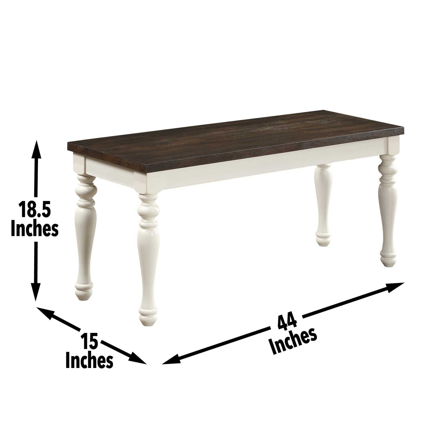 Joanna - Bench - Two Tone - Hornell Furniture Outlet