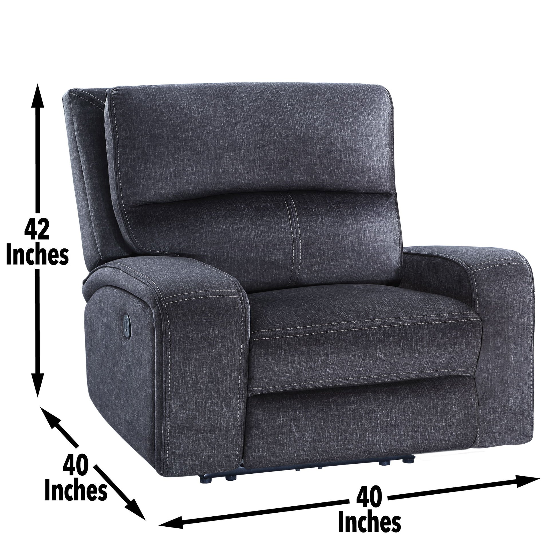 Lovell - Power Reclining Chair - Dark Gray - Hornell Furniture Outlet