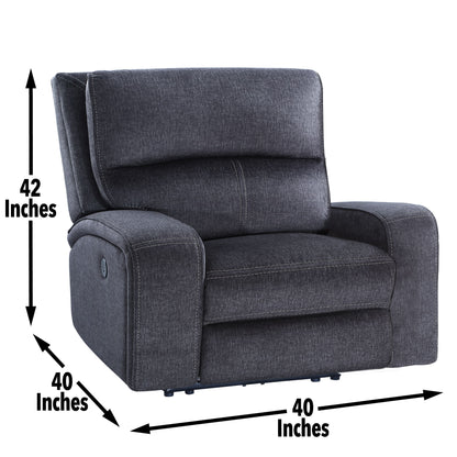 Lovell - Power Reclining Chair - Dark Gray - Hornell Furniture Outlet