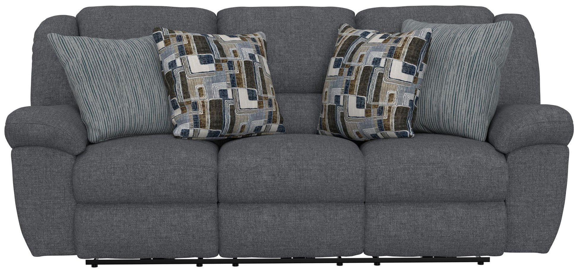 Trifecta - Sofa With 3 Recliners and Drop Down Table - Hornell Furniture Outlet