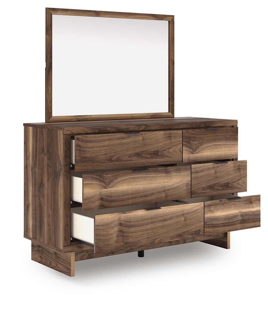 Chirason - Brown - Dresser And Mirror - Hornell Furniture Outlet