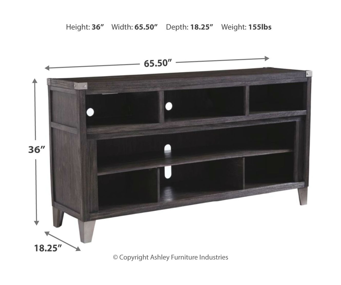 Todoe - Gray - 2 Pc. - 65" TV Stand with Wide Fireplace Insert - Hornell Furniture Outlet