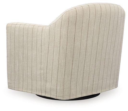Valwick - Swivel Accent Chair - Cream / Brown - Hornell Furniture Outlet