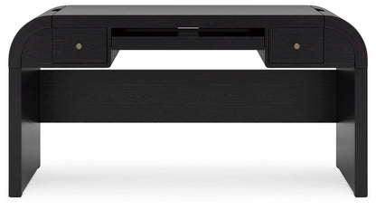 Rowanbeck - Black - Home Office Desk - Hornell Furniture Outlet