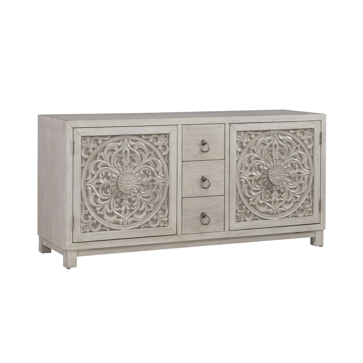 Sundance - 2 Door 3 Drawer Wood Accent Cabinet - White - Hornell Furniture Outlet