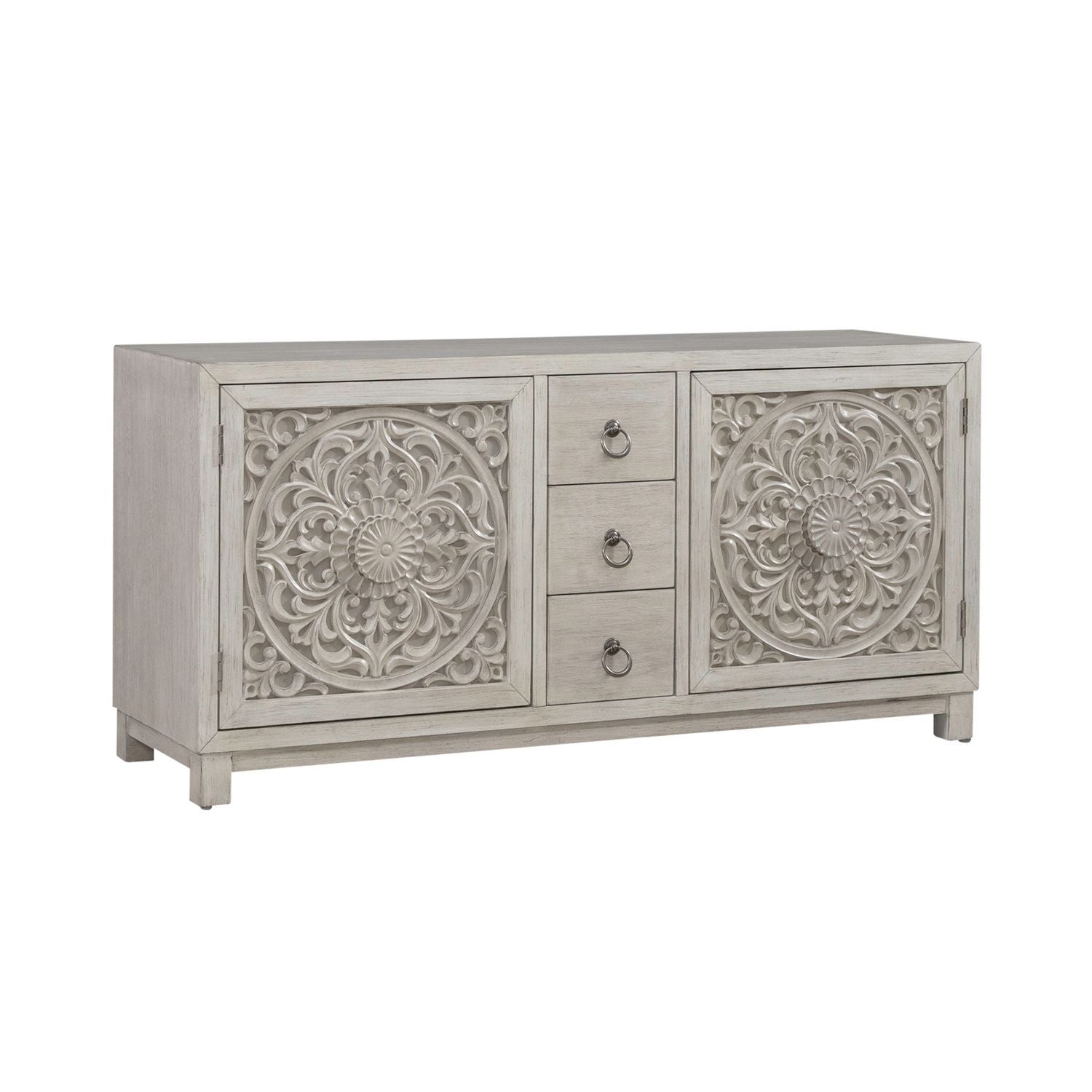Sundance - 2 Door 3 Drawer Wood Accent Cabinet - White - Hornell Furniture Outlet