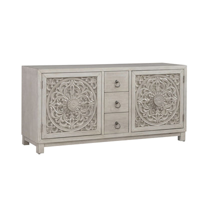 Sundance - 2 Door 3 Drawer Wood Accent Cabinet - White - Hornell Furniture Outlet