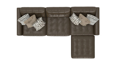 Siena - 4 Piece Modular Sectional With Cuddler Seat Cushions And Included Accent Pillows - Chocolate - Hornell Furniture Outlet