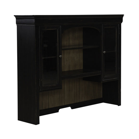Meritage - Jr Executive Credenza Hutch - Aged Charcoal - Hornell Furniture Outlet