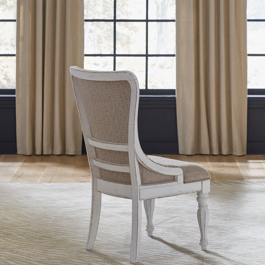 Magnolia Manor - Upholstered Wing Back Side Chair (RTA) - White - Hornell Furniture Outlet