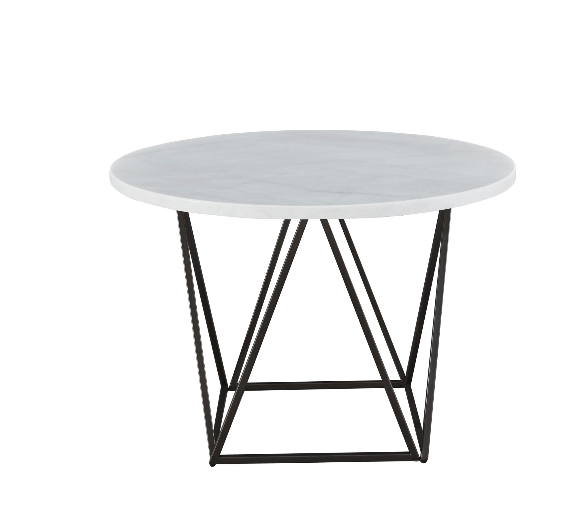 Ramona - Marble Top Round Dining Table - White - Hornell Furniture Outlet