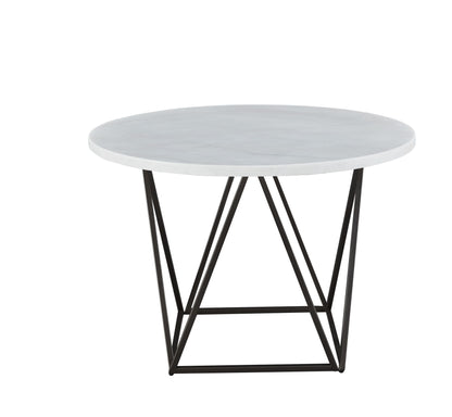 Ramona - Marble Top Round Dining Table - White - Hornell Furniture Outlet
