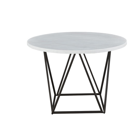 Ramona - Marble Top Round Dining Table - White - Hornell Furniture Outlet
