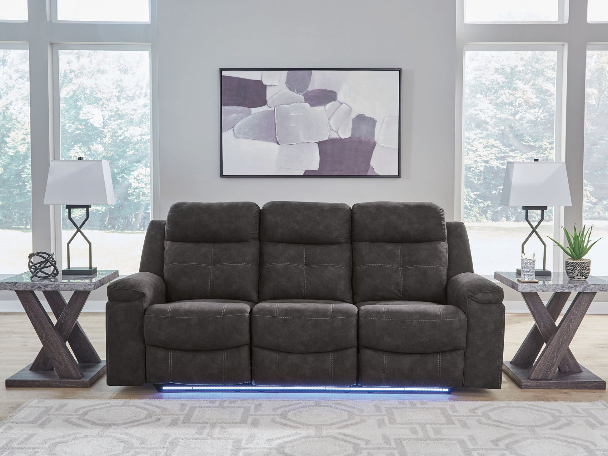 Brysonview - Reclining Sofa - Charcoal - Hornell Furniture Outlet